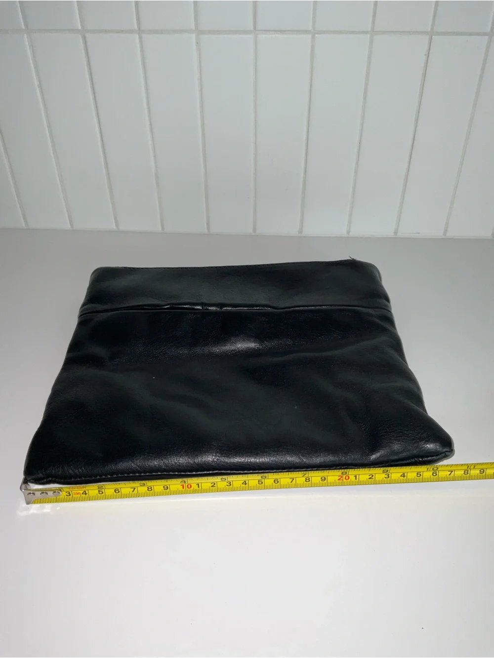 The Sak Black Leather Wristlet Clutch with Removable Strap
